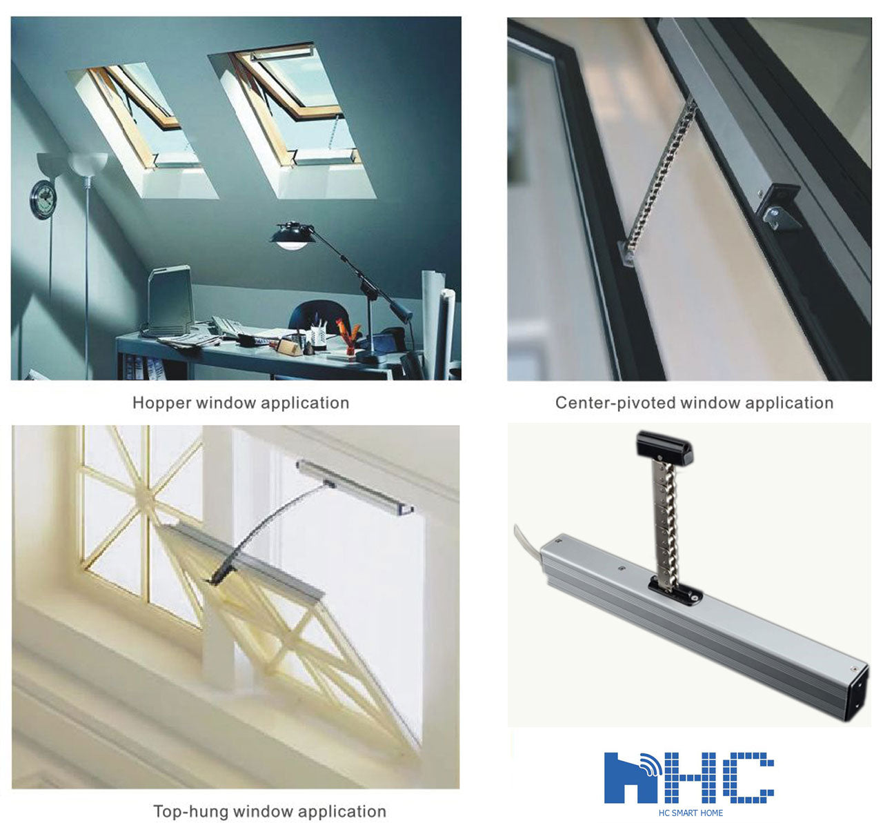 100-240V Electric Window Opener, Motorized Chain Actuator