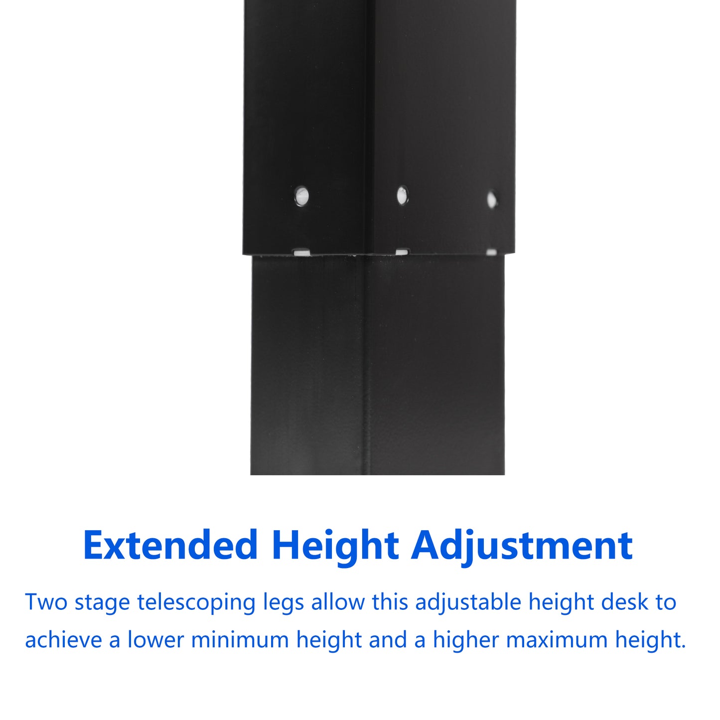 Electric Standing Desk Height-Adjustable Table (Black frame White table top)