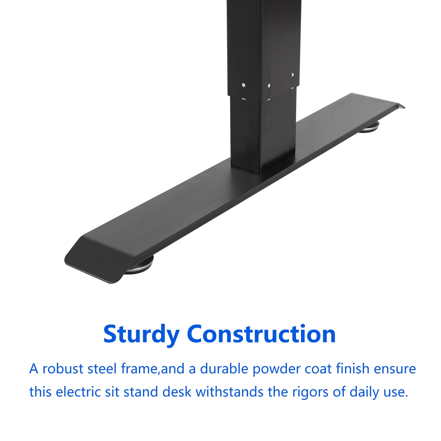 Electric Standing Desk Height-Adjustable Table (Black frame White table top)