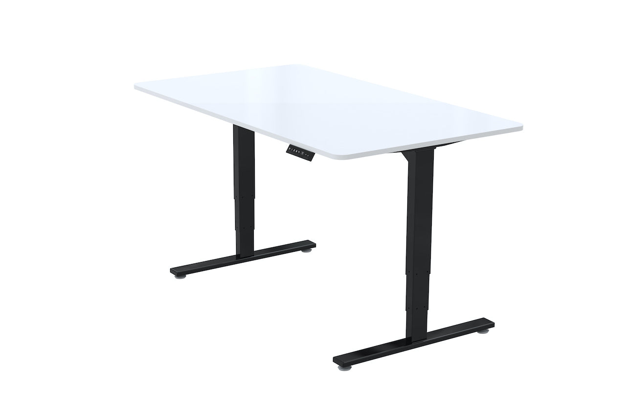 Electric Standing Desk Height-Adjustable Table (Black frame White table top)