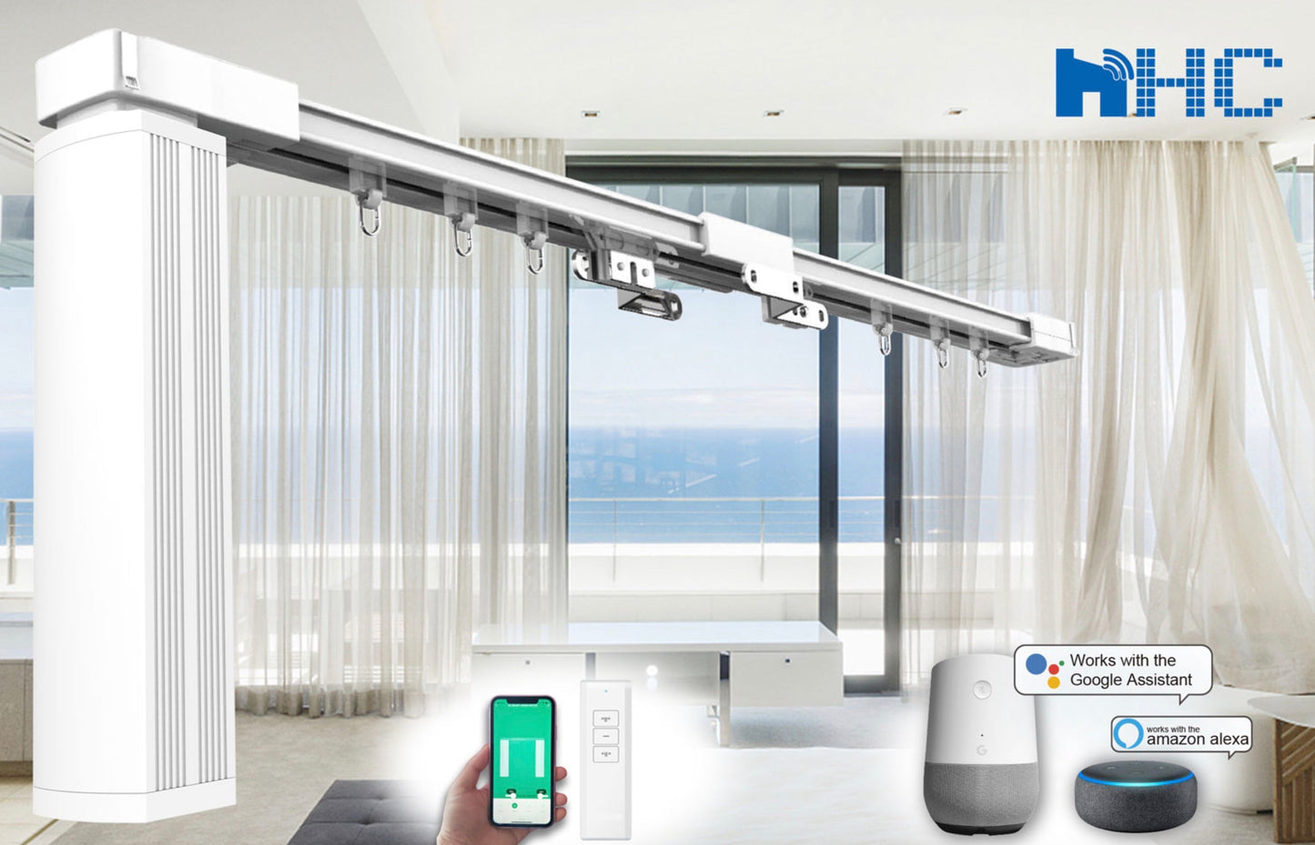 4-Meter DIY Smart Electric Curtain Tracks